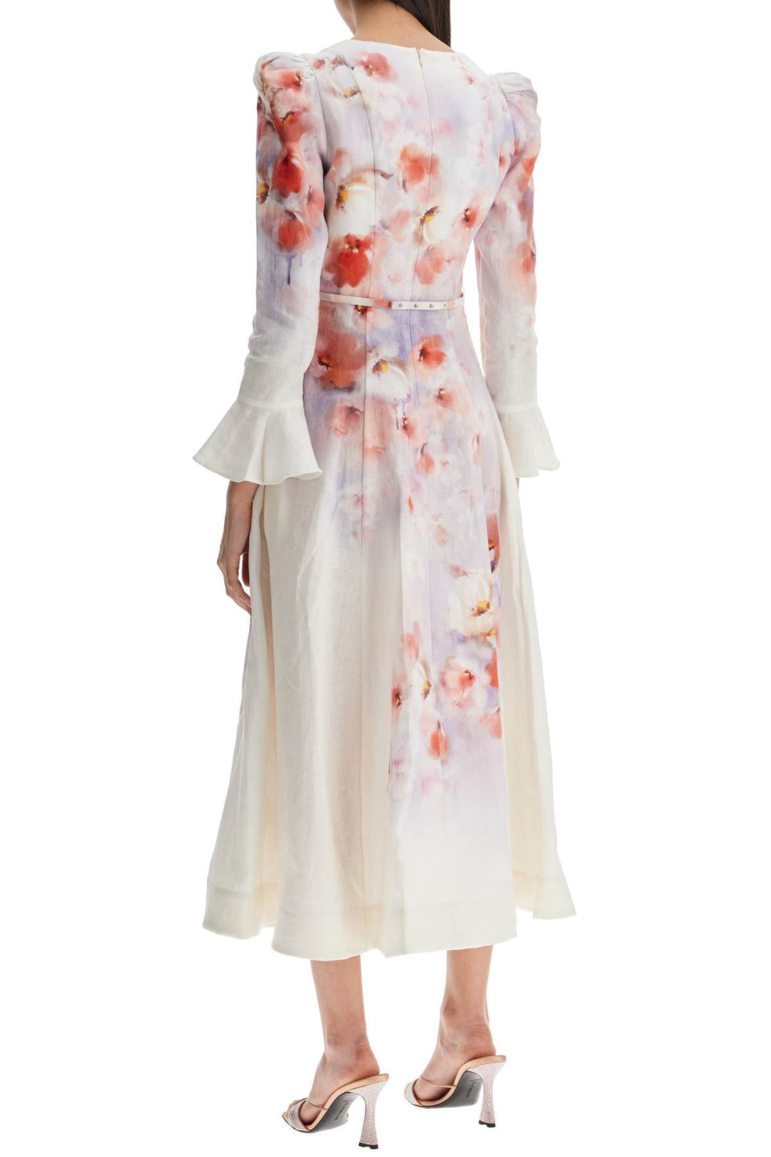 white floral linen midi dress ciara-2