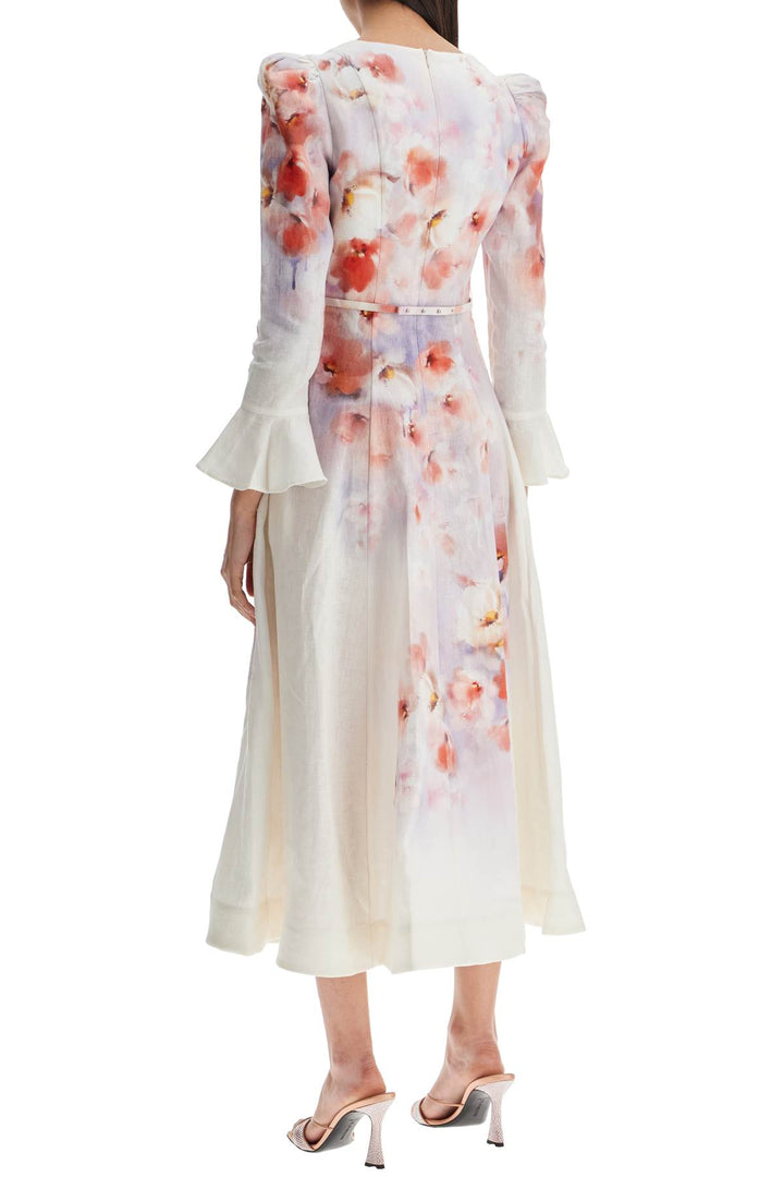 white floral linen midi dress ciara-2