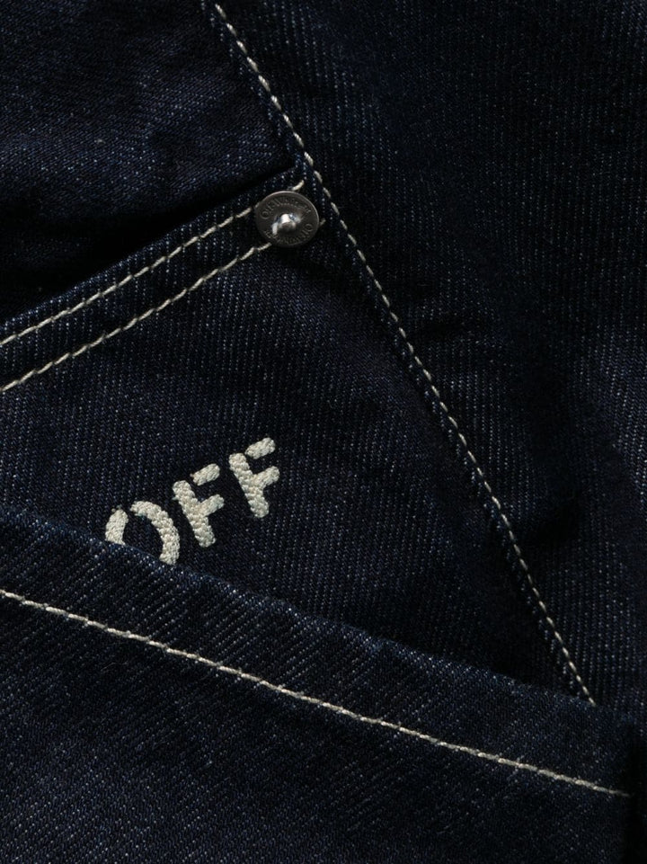OFF-WHITE logo-embroidered skate jeans-4