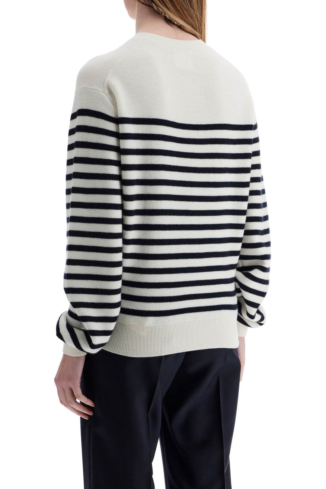 white and navy blue striped merino wool sweater-2