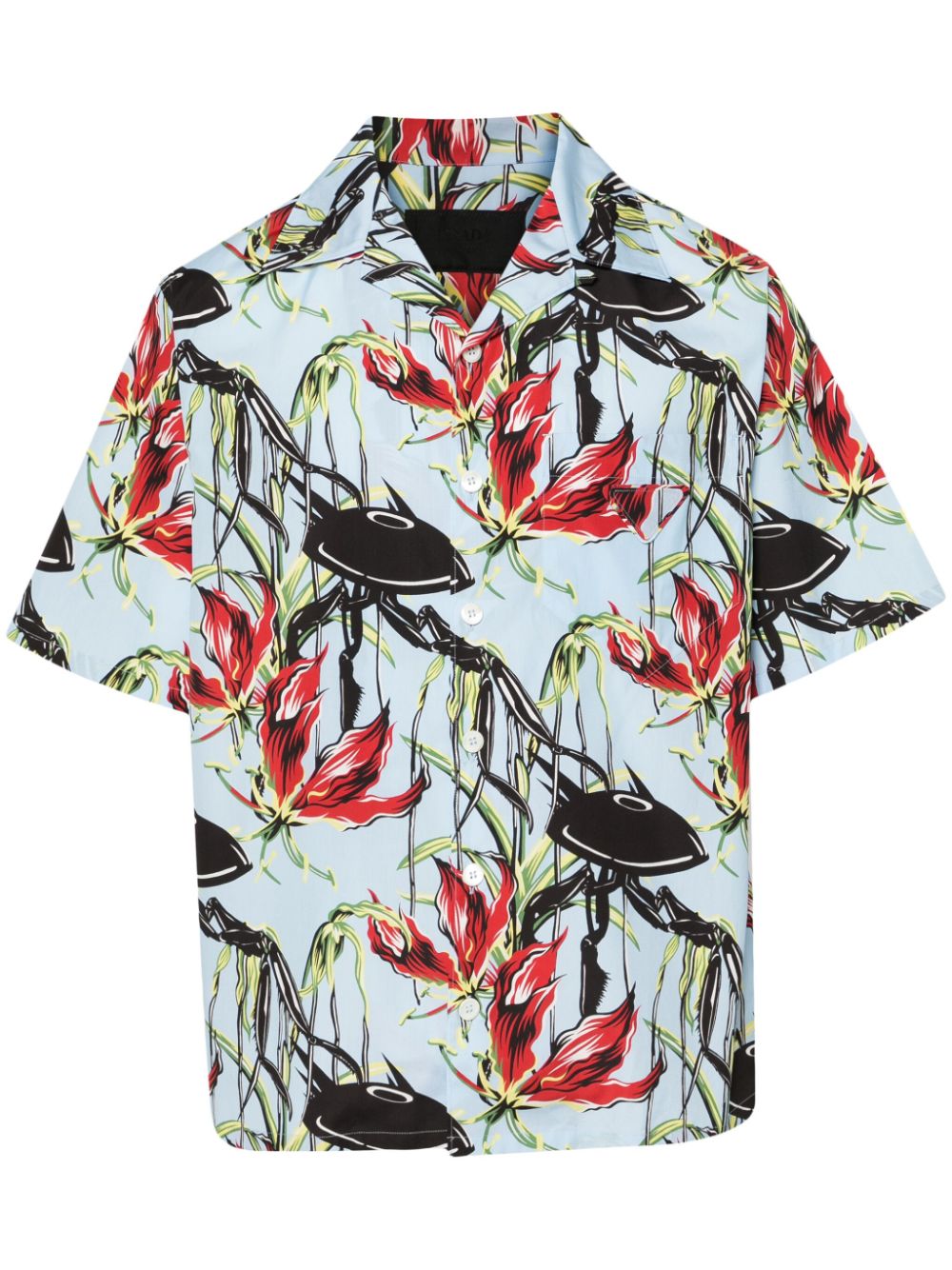 floral-print cotton shirt-0