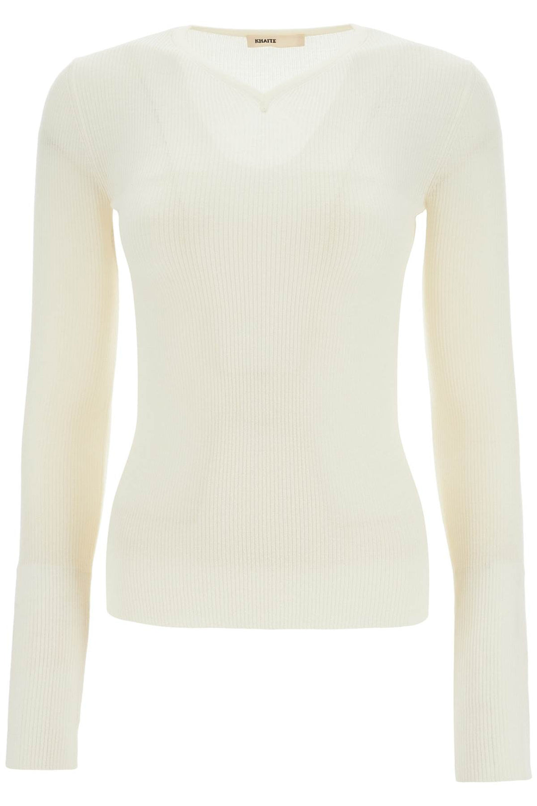 glaze color wool top with v-neck-0