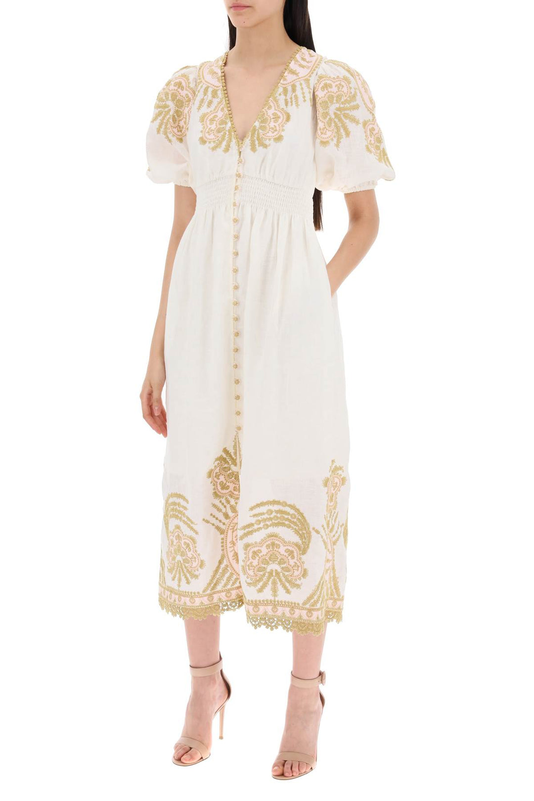 "waverly embroidered linen dress"-3