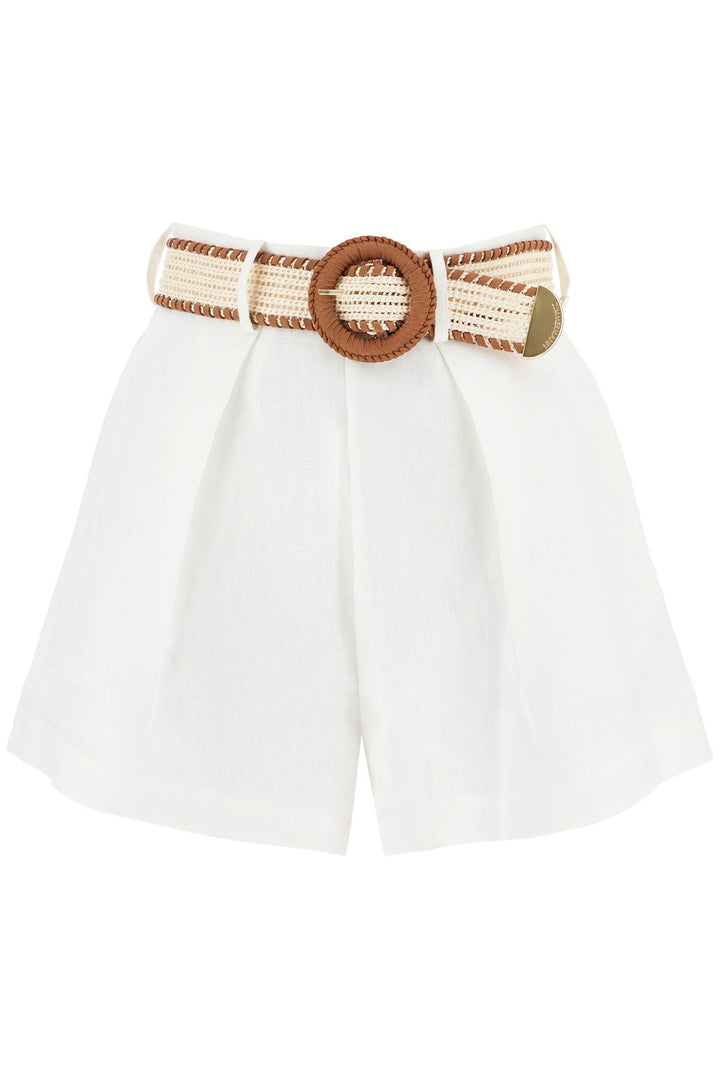 halliday linen tuck shorts-0