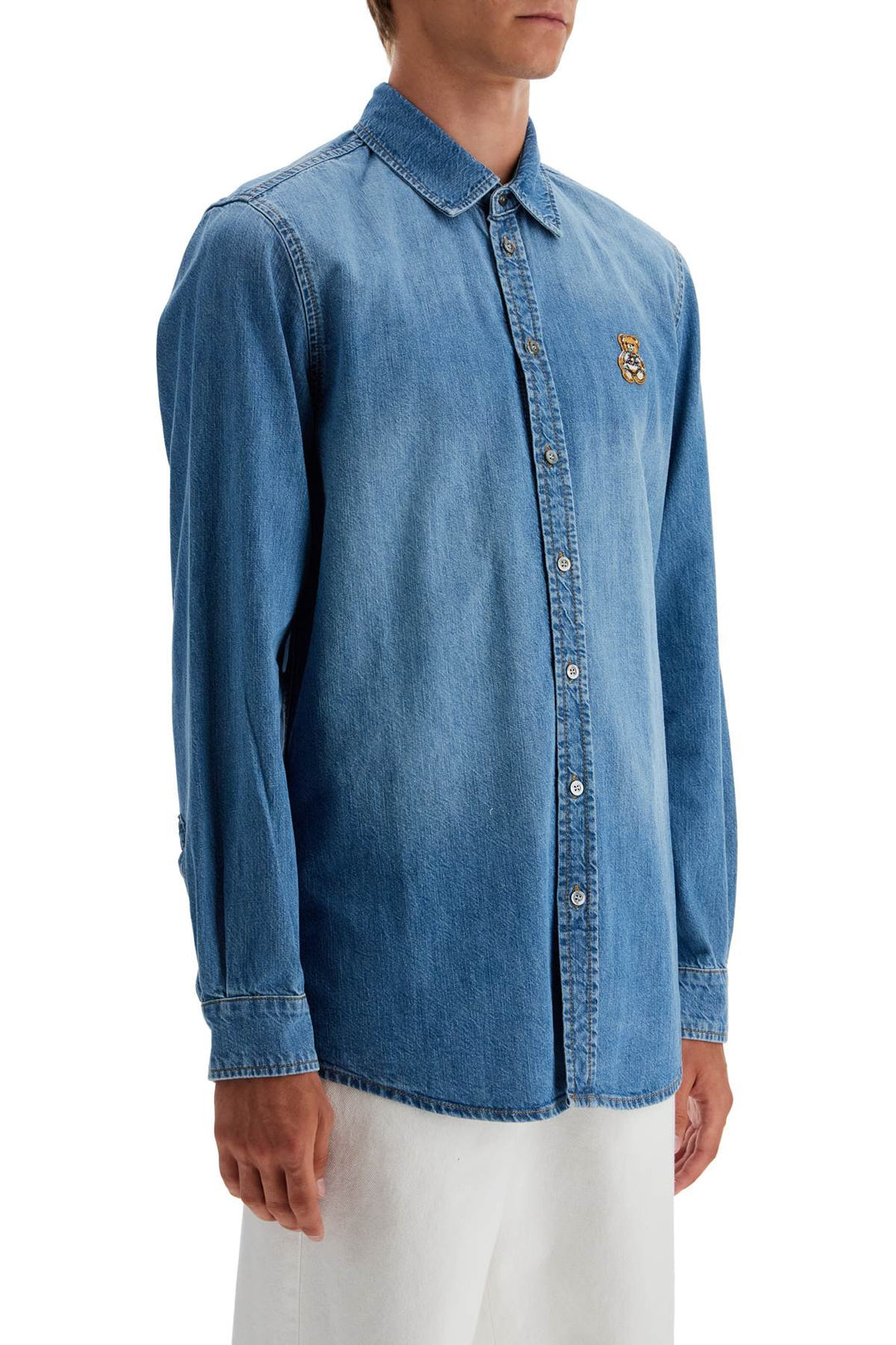 denim shirt with patch details-1