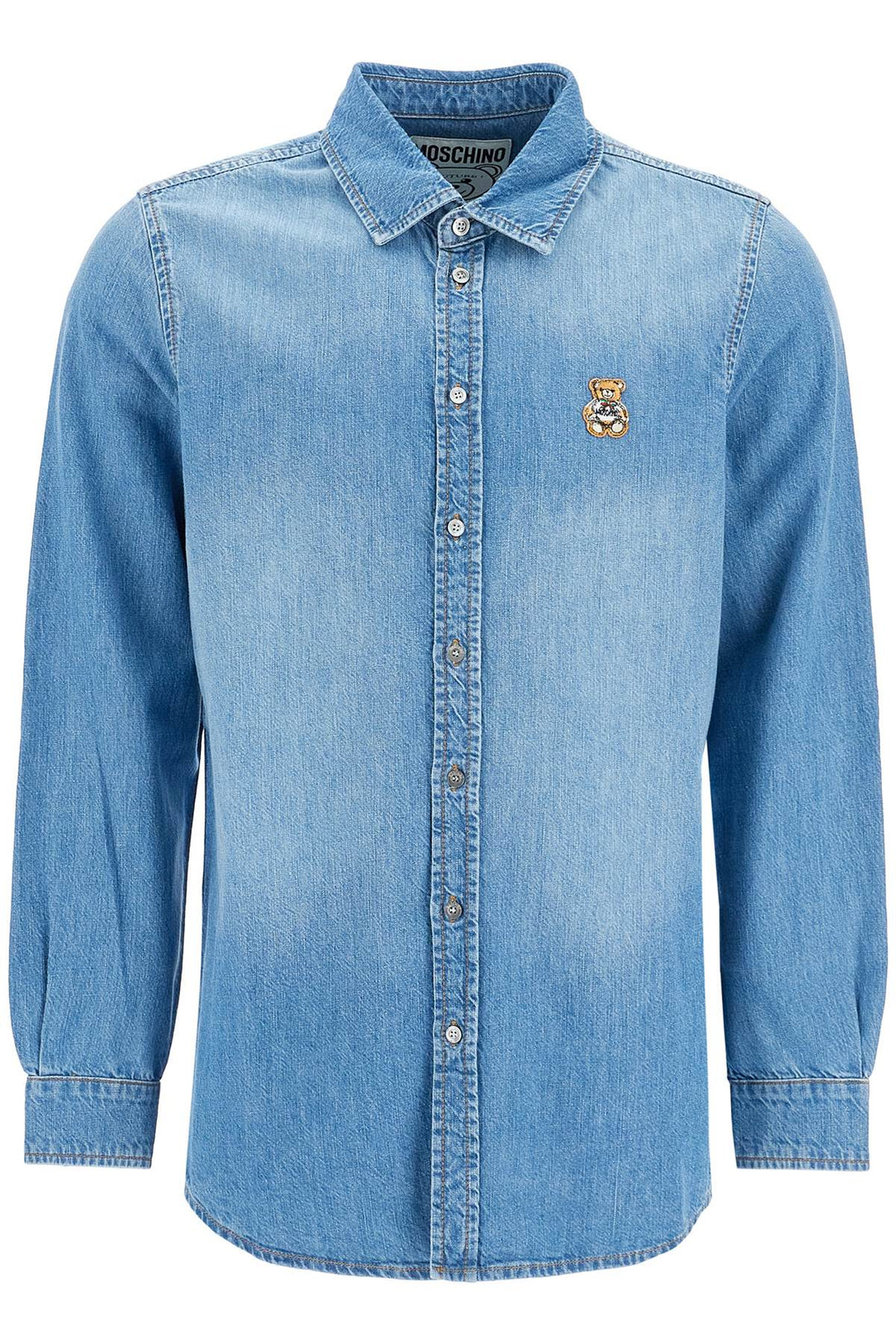 denim shirt with patch details-0