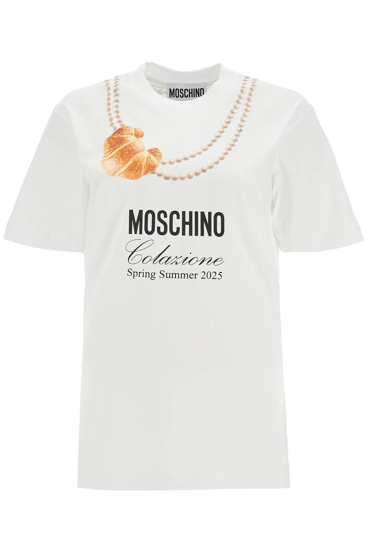 white cotton t-shirt with croissant and pearls print-0