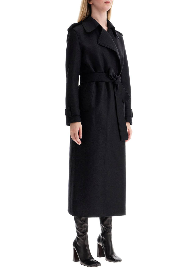 pressed wool robe coat with nine words-1