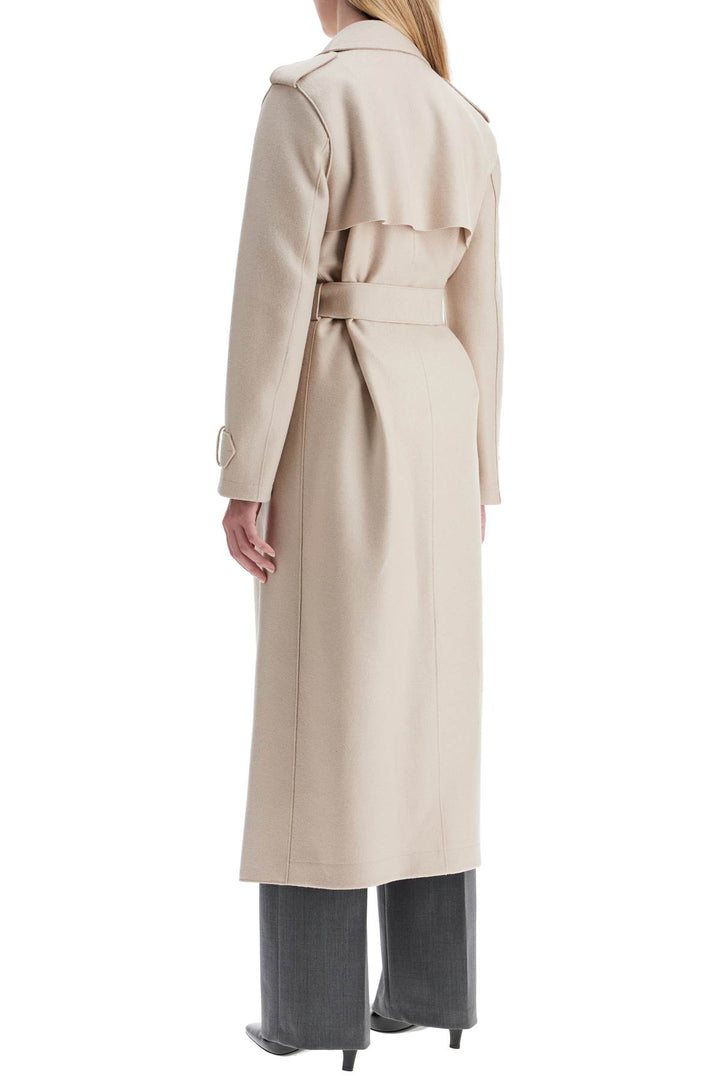 pressed wool robe coat with nine words-2