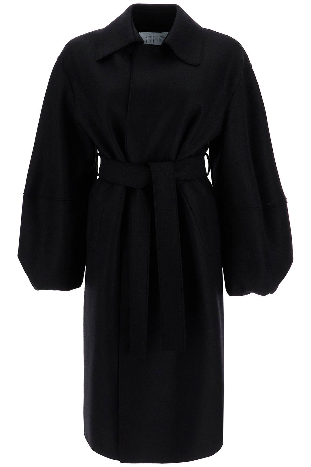 pressed wool robe coat with nine words-0