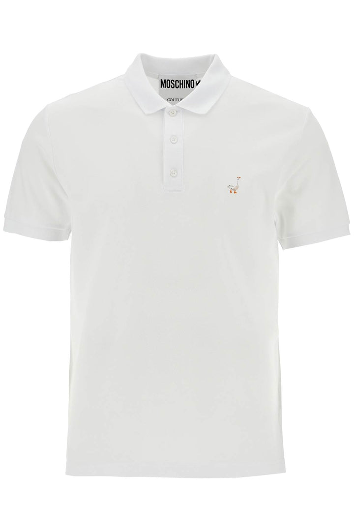 white cotton polo with delicate embroidery-0