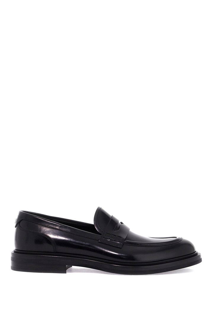 brushed leather loafers-0