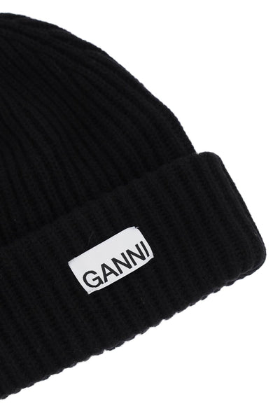 beanie hat with logo patch-2