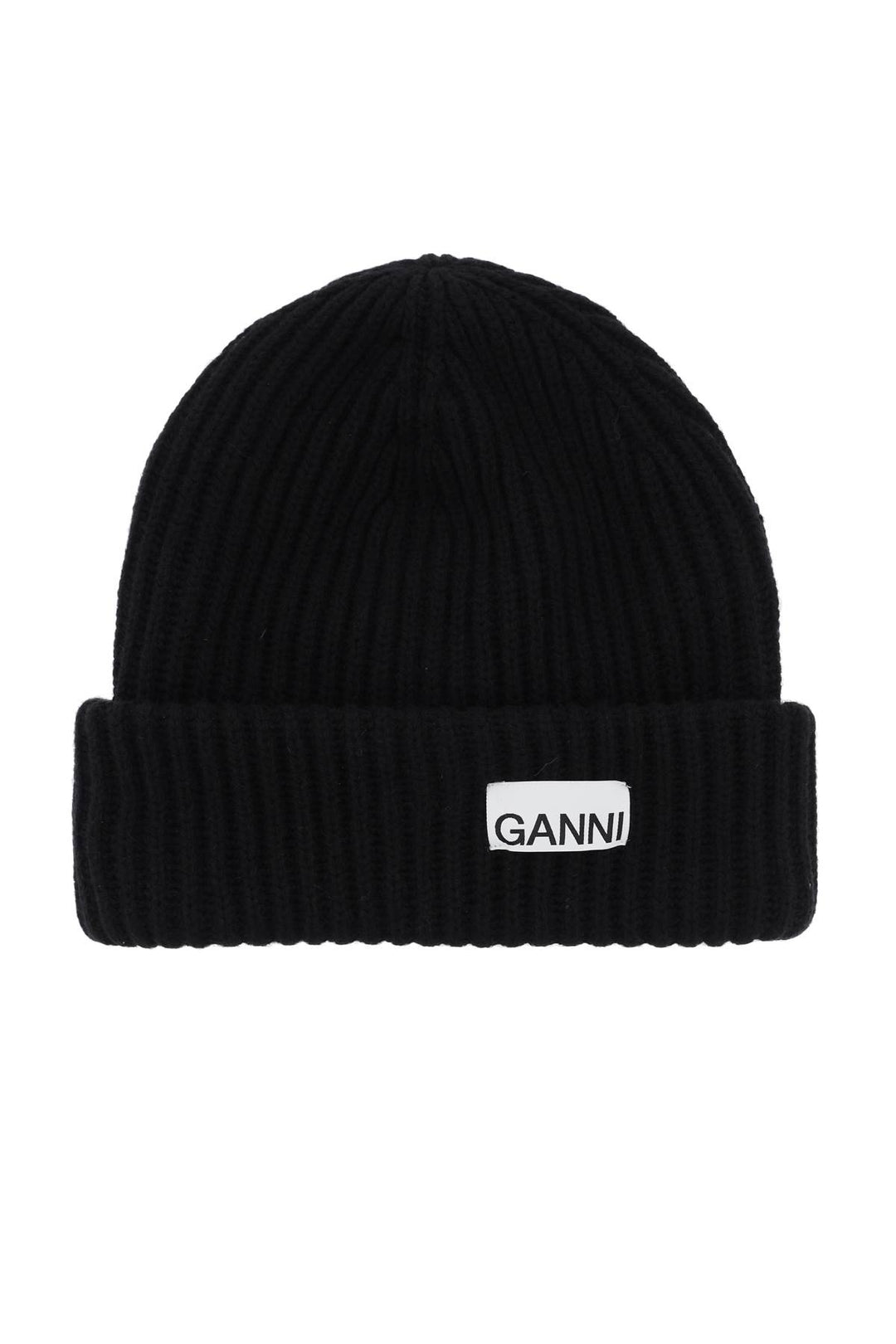 beanie hat with logo patch-0