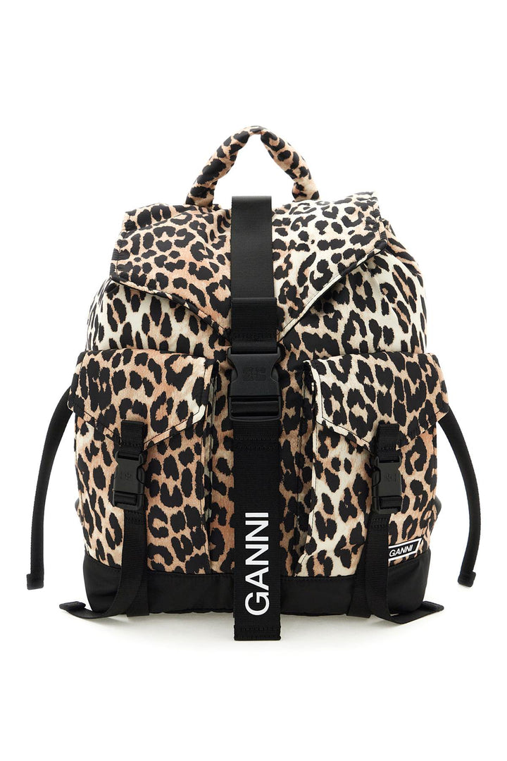 animal print nylon backpack-0