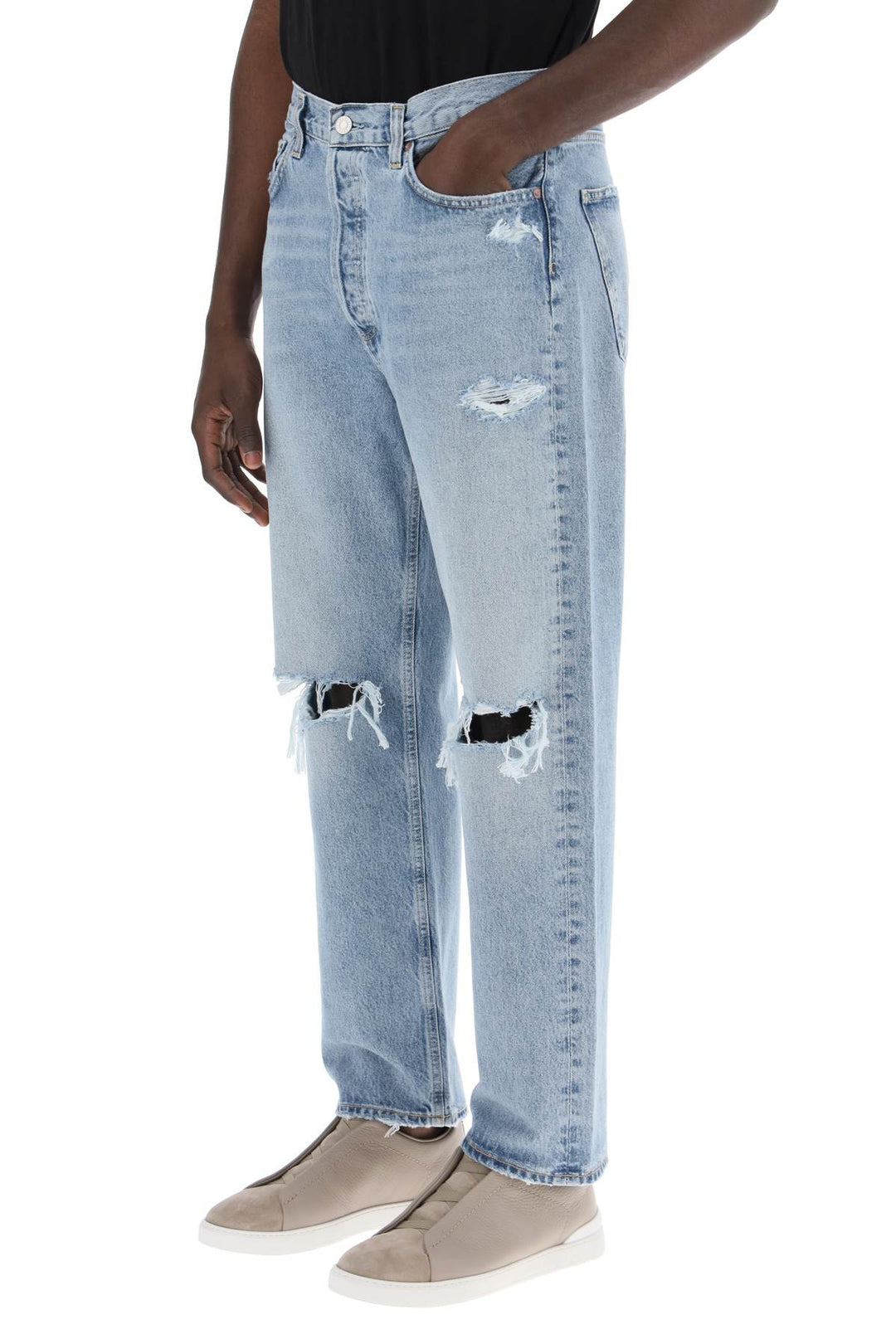 90's destroyed jeans with distressed details-3