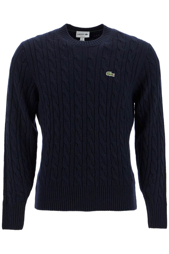 classic fit cable knit wool pullover-0