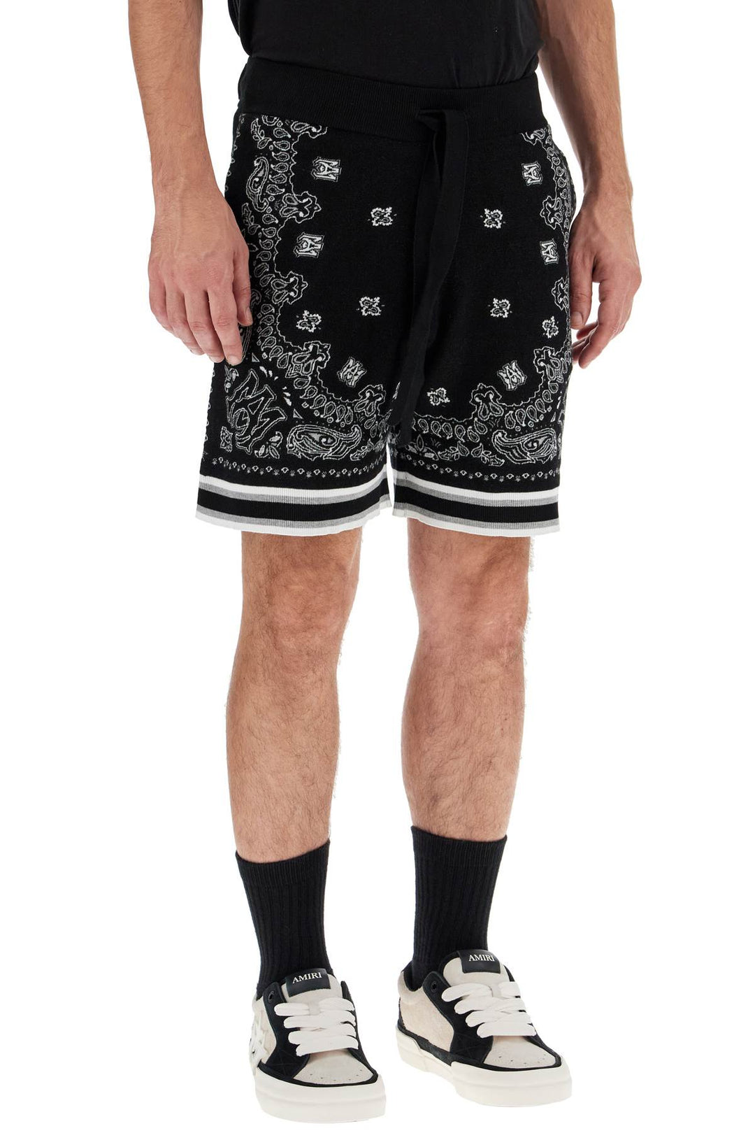 knitted bandana bermuda shorts-1