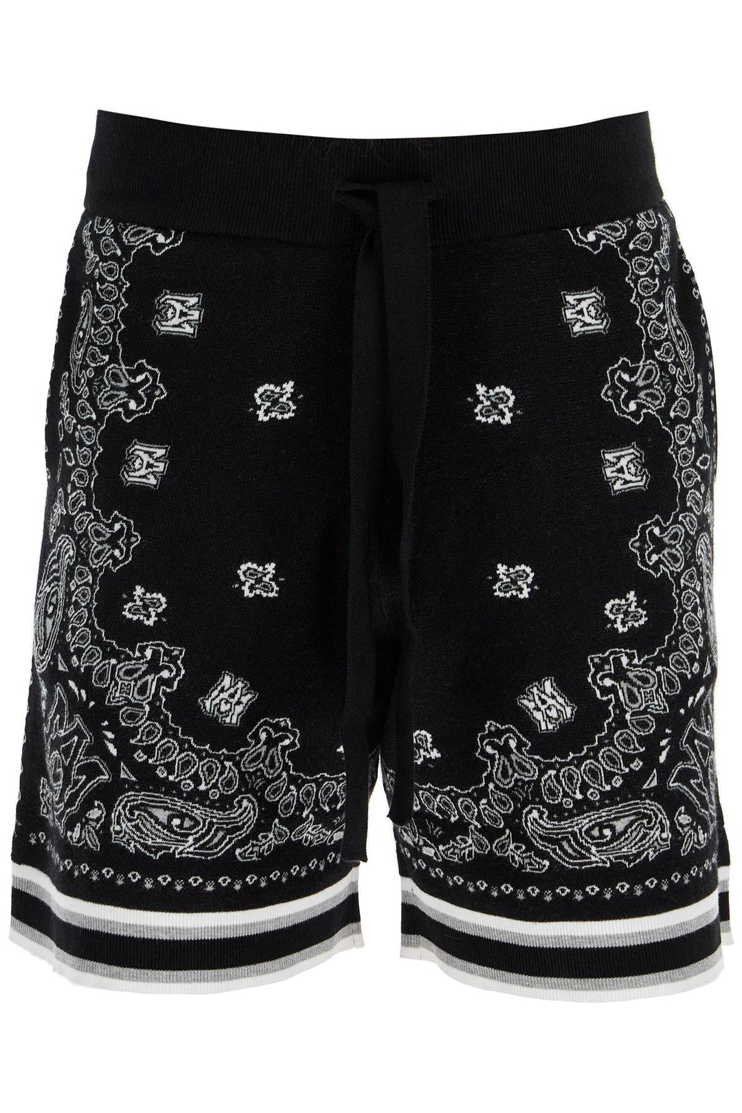 knitted bandana bermuda shorts-0