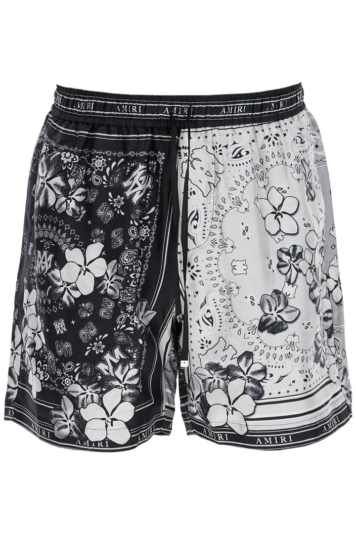 silk bandana print bermuda shorts-0