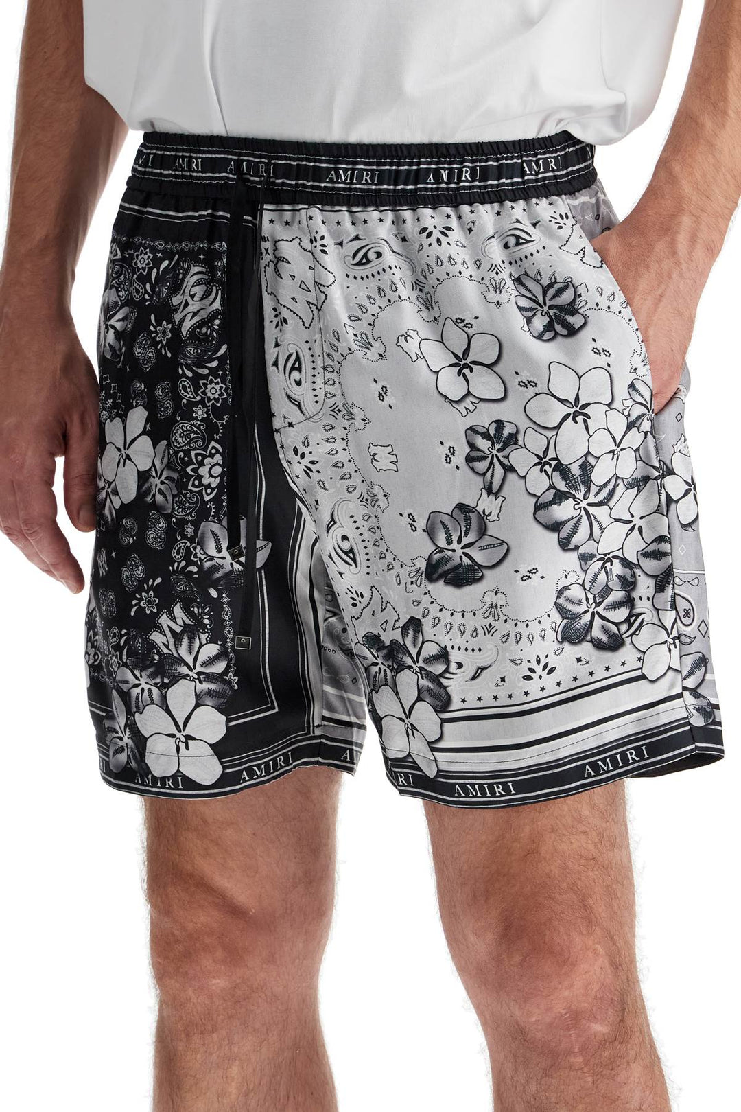 silk bandana print bermuda shorts-3