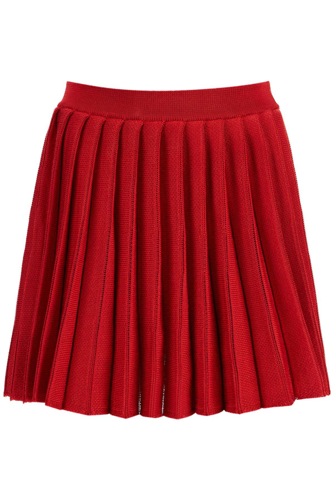 pleated knit mini skirt-0