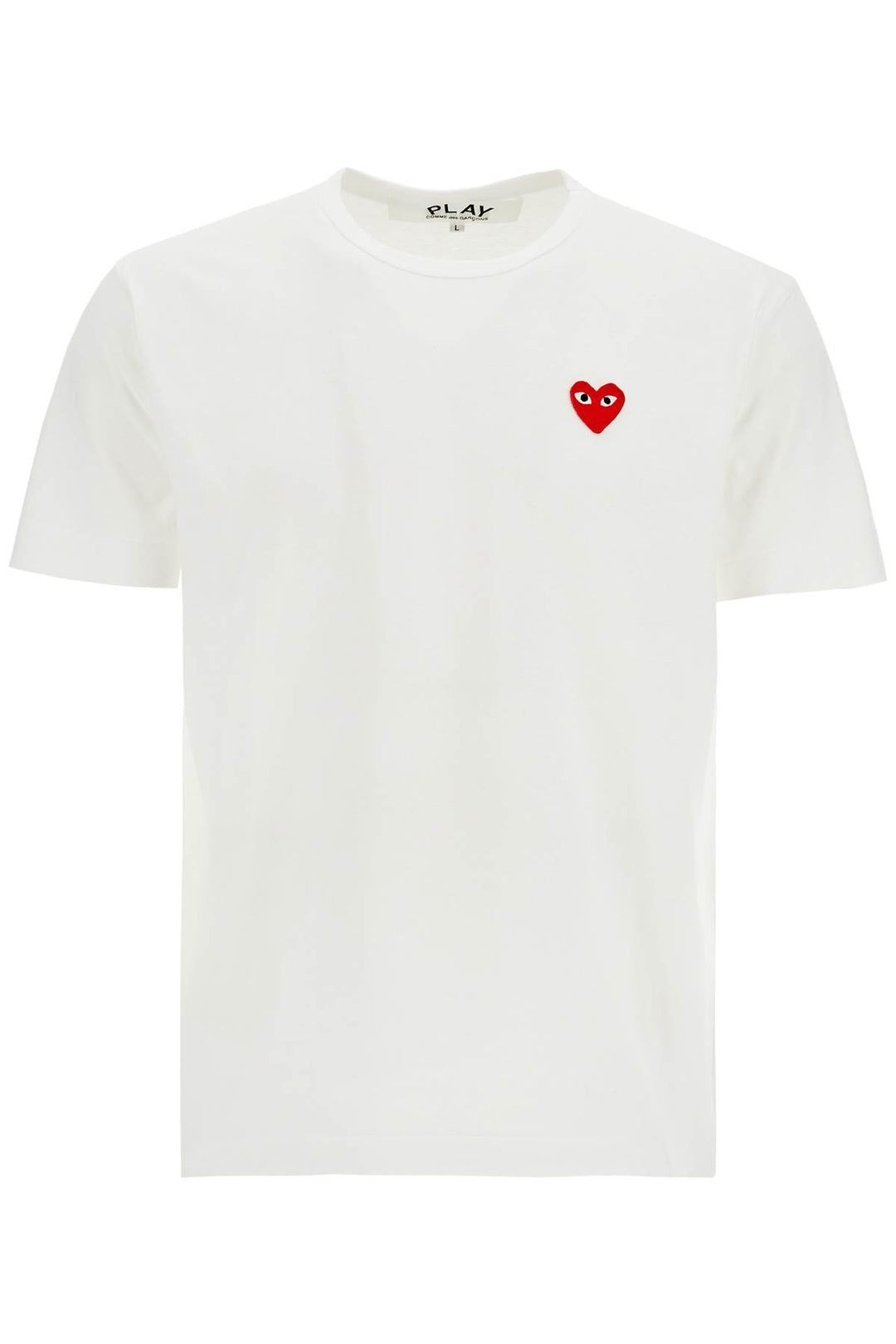 t-shirt cotone bianco con logo cuore rosso unisex-0