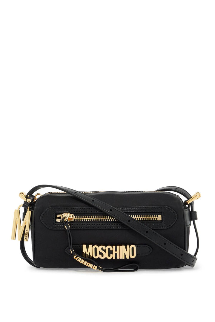 shoulder bag with metal logo detail-0