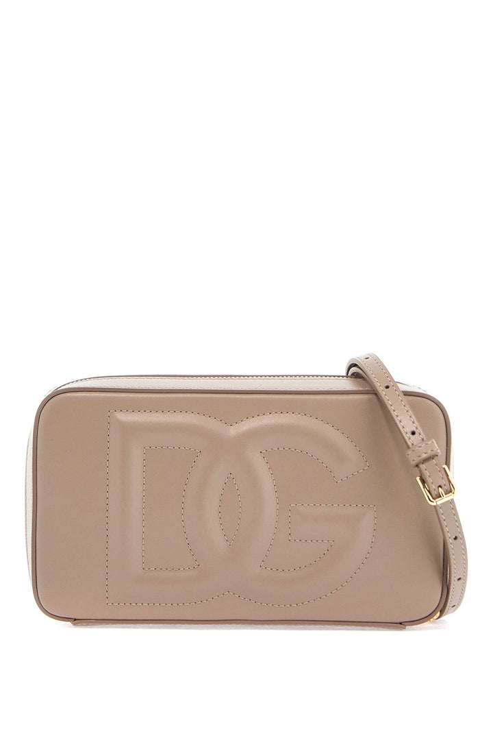 taupe leather shoulder bag with gold zip-0