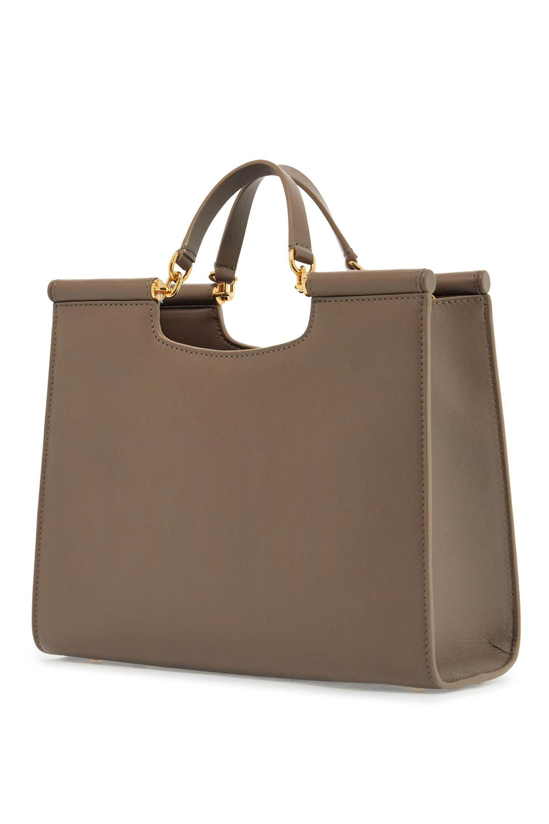 beige calfskin tote bag with adjustable shoulder strap-1