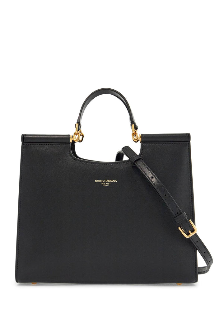 black calfskin tote bag with adjustable shoulder strap-0