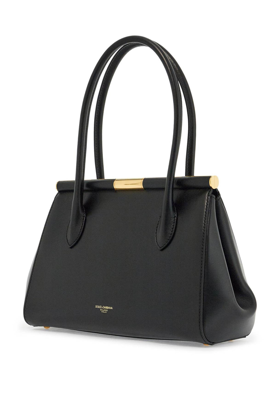 black calfskin handbag with snap closure-1