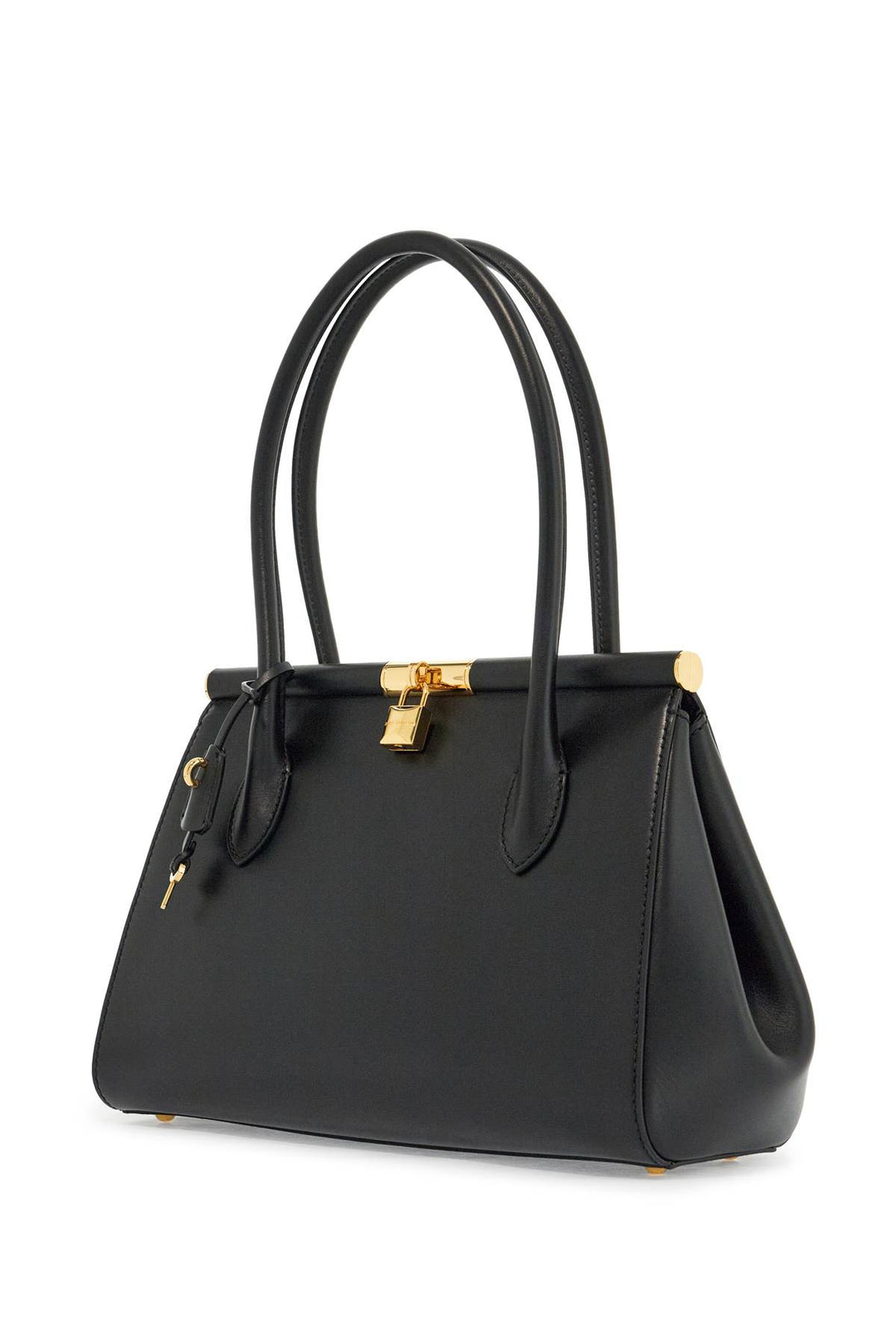 black calfskin handbag with snap closure-2