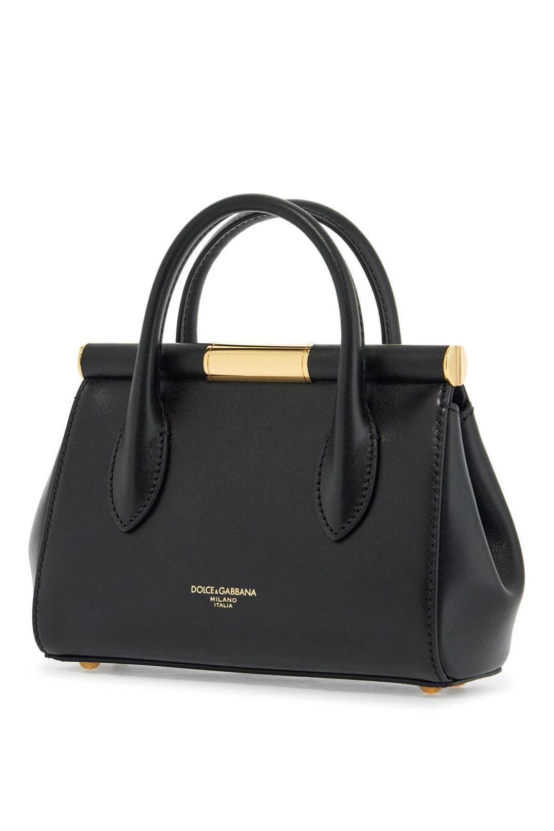 black calfskin handbag with gold chain-1