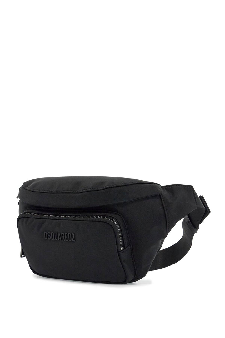 black waist bag in polyamide with adjustable shoulder strap-2