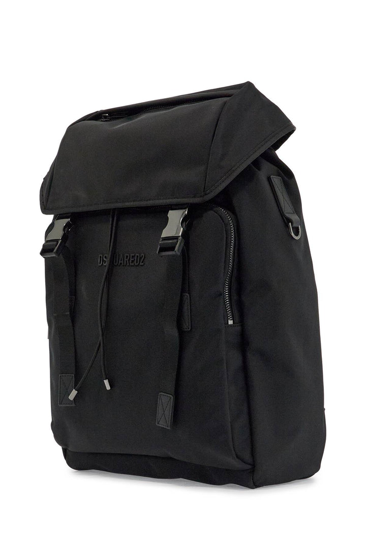 black nylon laptop backpack-2