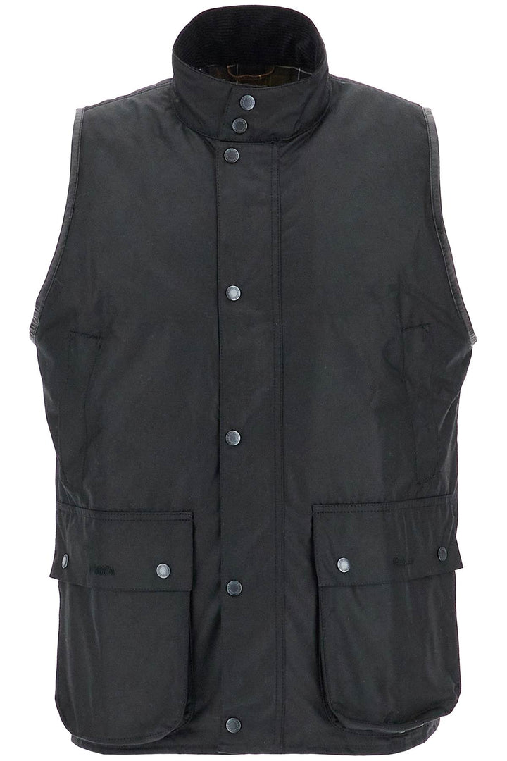 waxed cotton vest for men-0