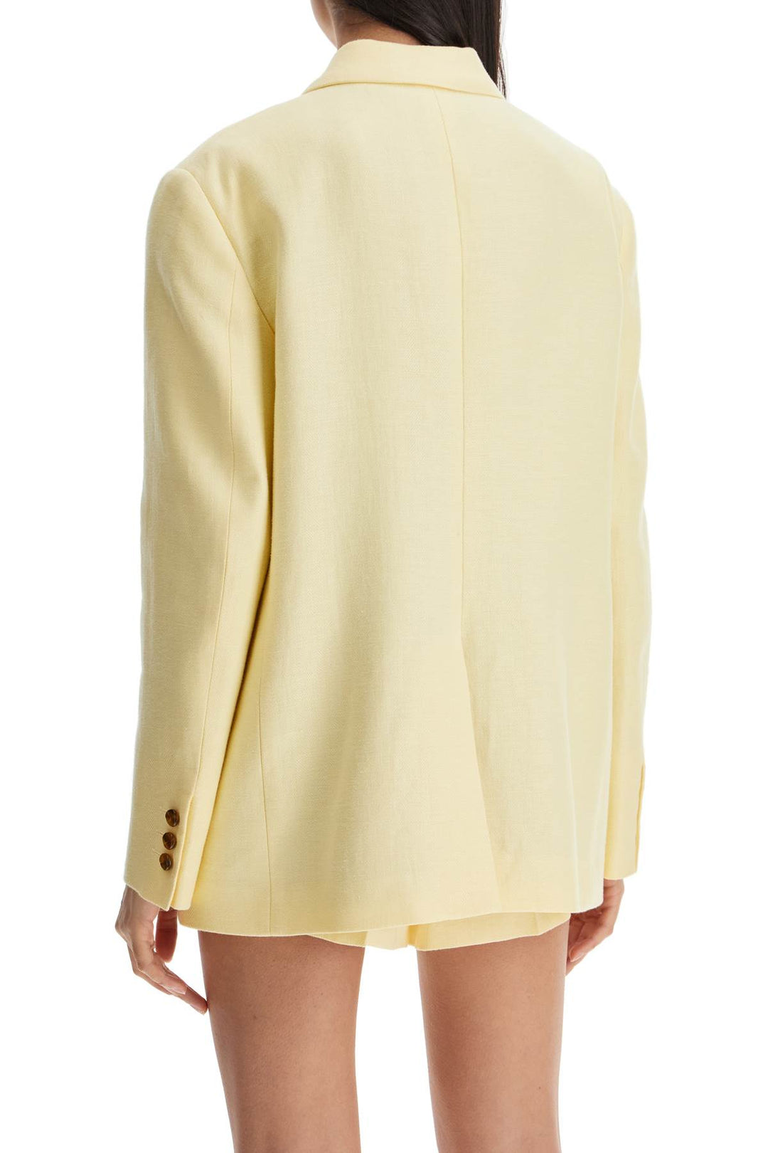 light yellow linen oversized blazer-2