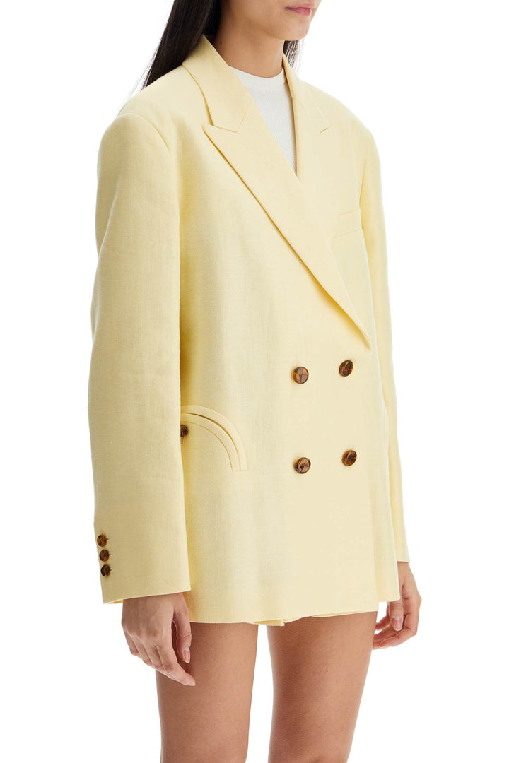 light yellow linen oversized blazer-1