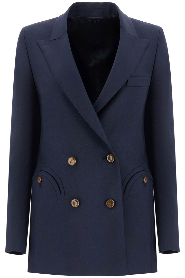 navy blue virgin wool single-breasted blazer-0