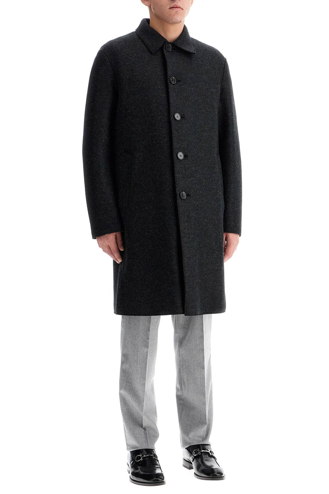 single-breasted pressed wool coat-1