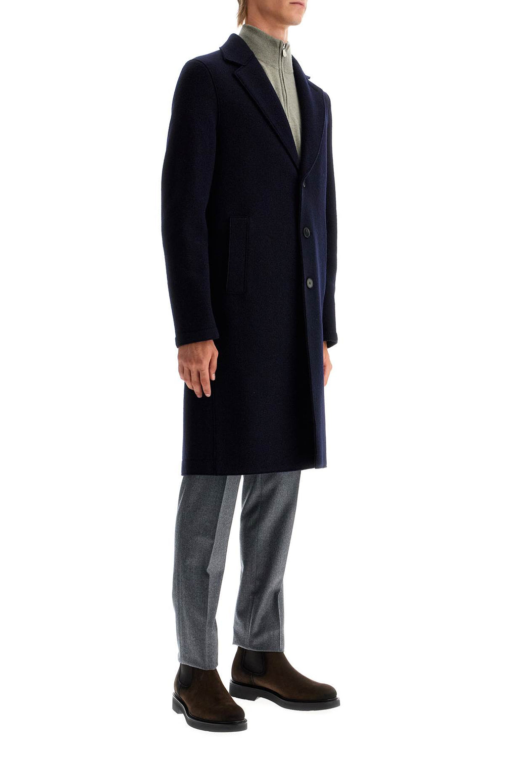 single-breasted wool coat in boiled-1