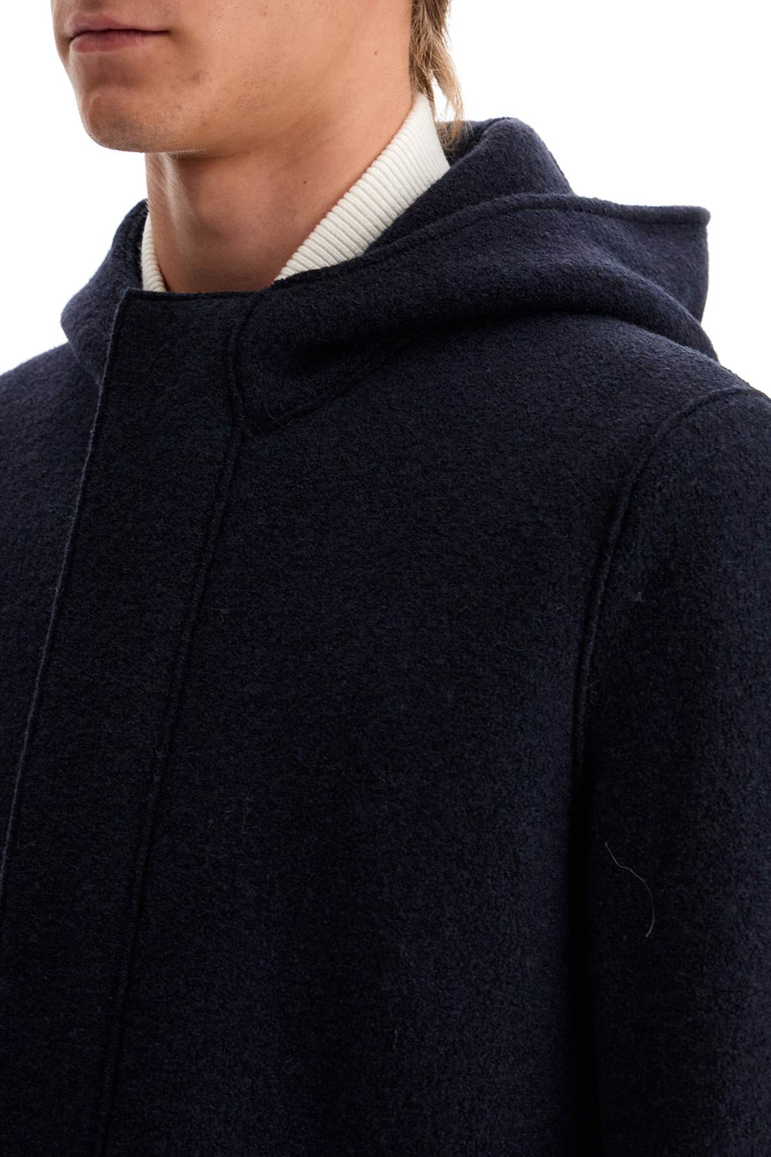 hooded wool coat in boiled wool-3