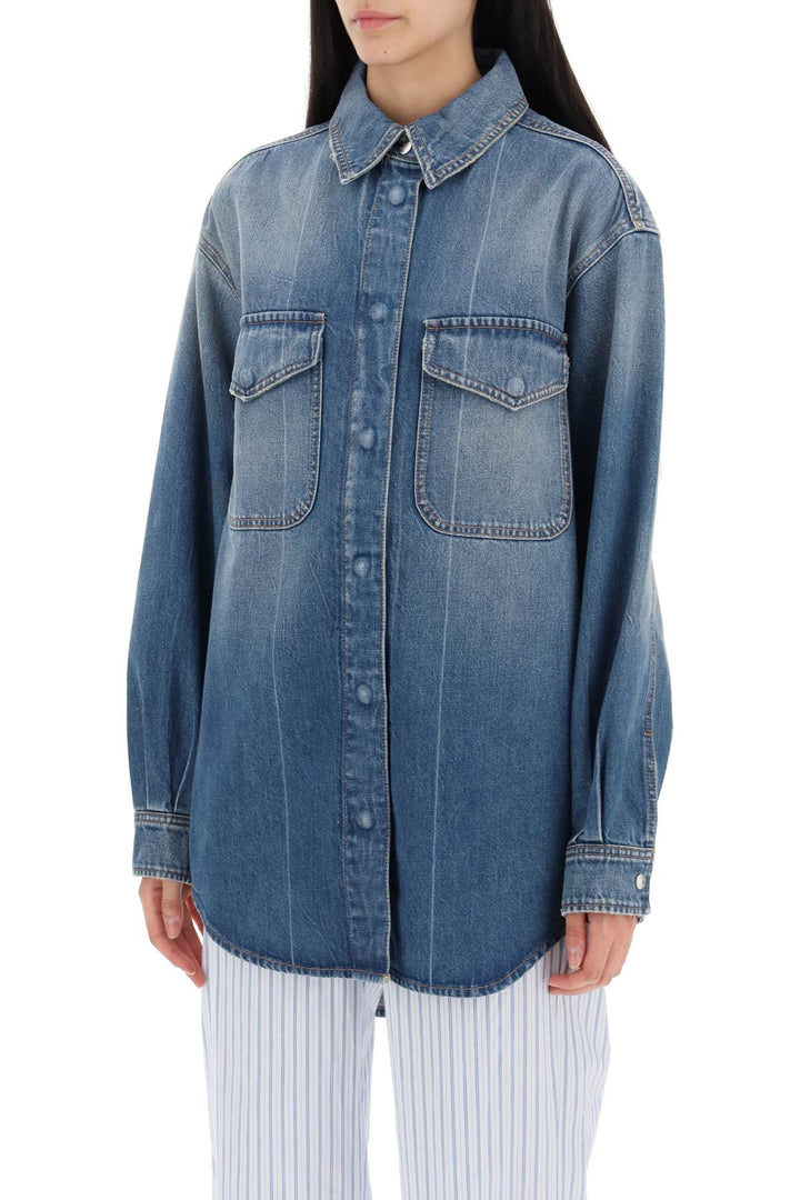 denim overshirt made of recycled cotton blend-3