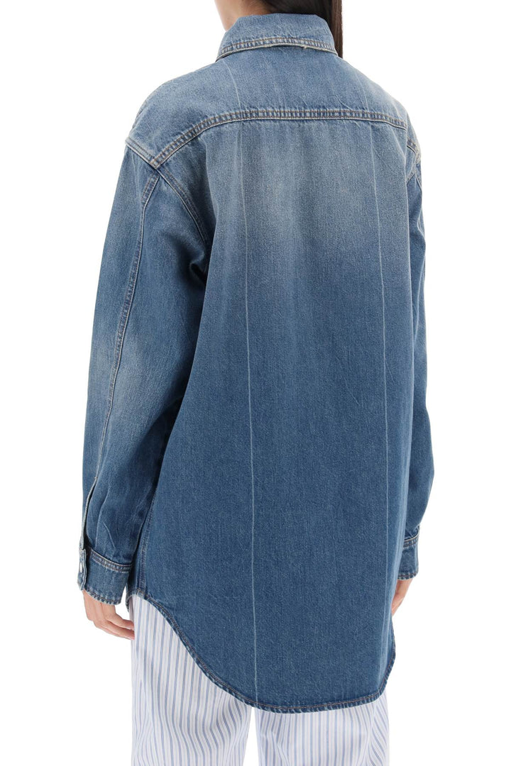 denim overshirt made of recycled cotton blend-2