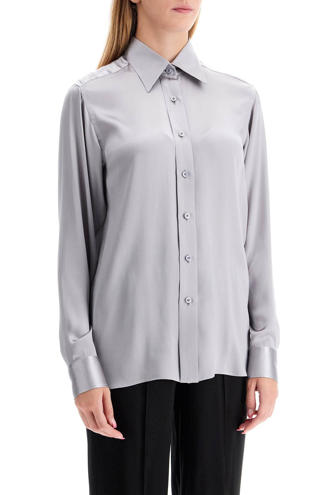 silk satin shirt for women-1