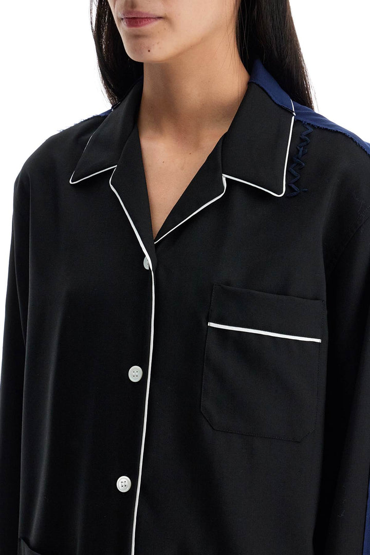 black wool shirt with white stitching-3