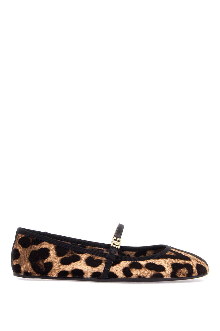 multicolor ballerinas in cotton and viscose with leopard print-0