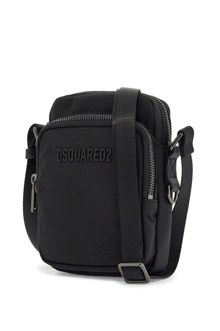 black minimalist crossbody bag in polyamide-2