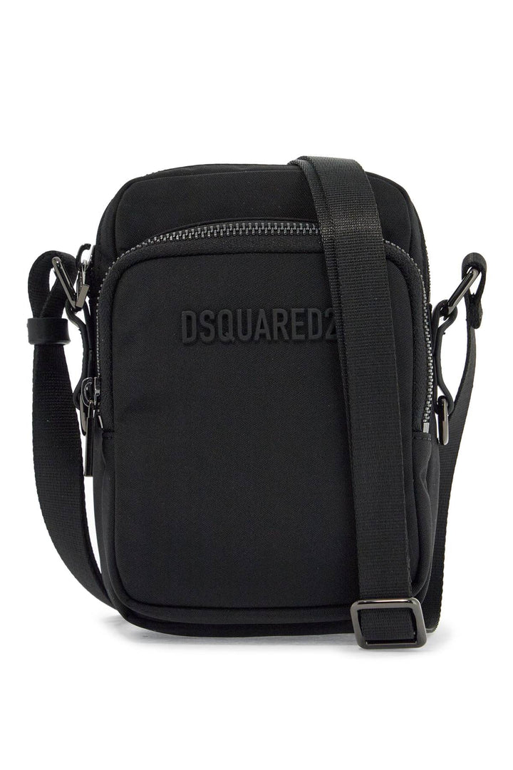 black minimalist crossbody bag in polyamide-0